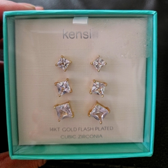 Kensie 14k Gold Plated Earrings - Picture 1 of 3